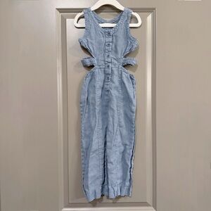 Zara Soft Blue Chambray/Denim Jumpsuit Size 6